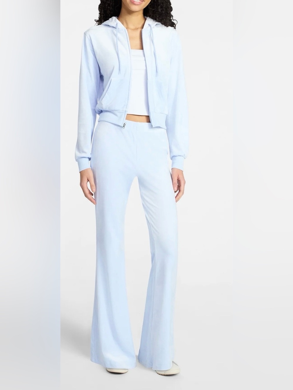 No Boundaries Velour Hoodie and Flare
Pants Set, 2-Piece, Women's